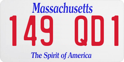 MA license plate 149QD1