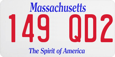 MA license plate 149QD2