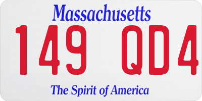 MA license plate 149QD4