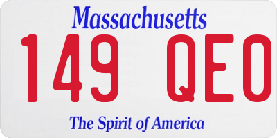 MA license plate 149QE0