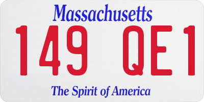 MA license plate 149QE1