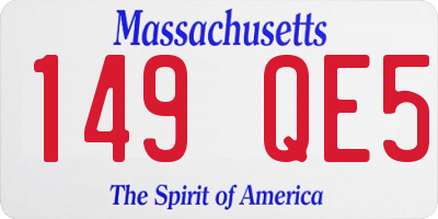 MA license plate 149QE5