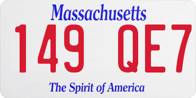 MA license plate 149QE7