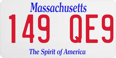 MA license plate 149QE9