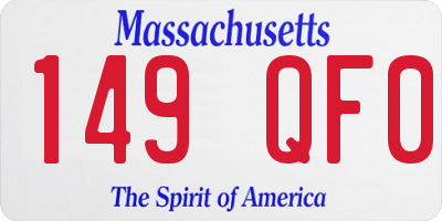 MA license plate 149QF0