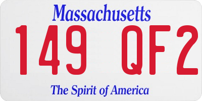 MA license plate 149QF2