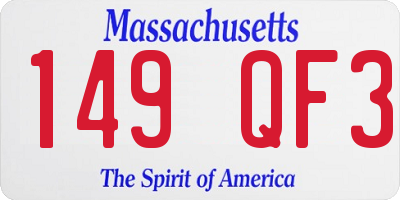 MA license plate 149QF3