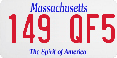 MA license plate 149QF5