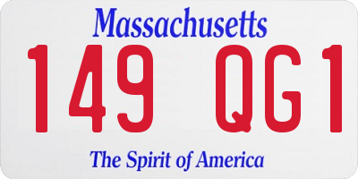 MA license plate 149QG1