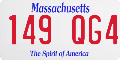 MA license plate 149QG4