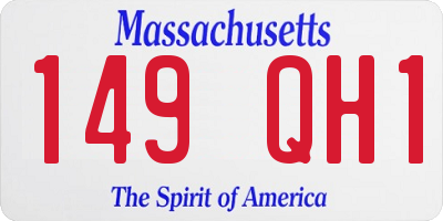 MA license plate 149QH1