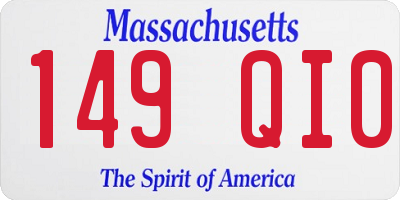 MA license plate 149QI0