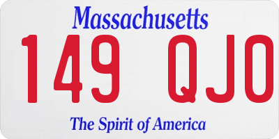 MA license plate 149QJ0