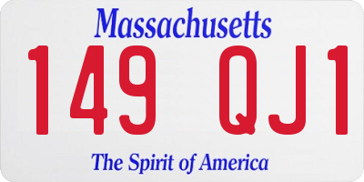 MA license plate 149QJ1