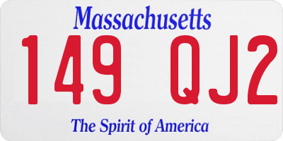 MA license plate 149QJ2