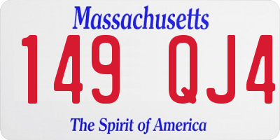 MA license plate 149QJ4