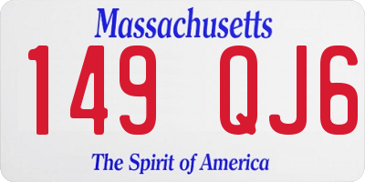 MA license plate 149QJ6