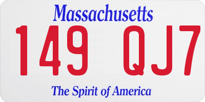MA license plate 149QJ7