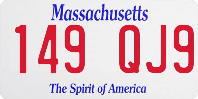 MA license plate 149QJ9