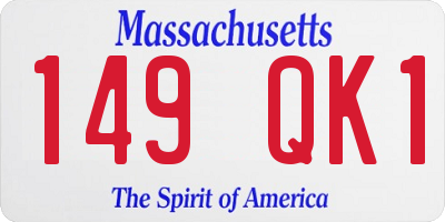 MA license plate 149QK1
