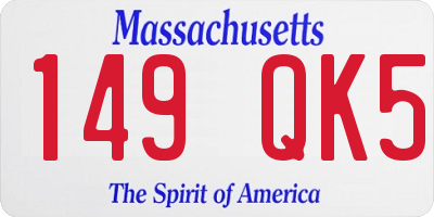 MA license plate 149QK5