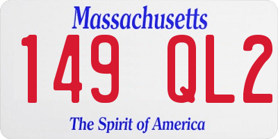 MA license plate 149QL2