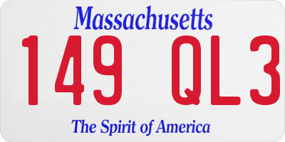 MA license plate 149QL3