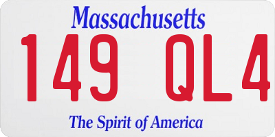 MA license plate 149QL4