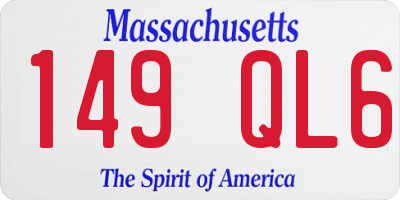 MA license plate 149QL6