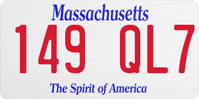 MA license plate 149QL7
