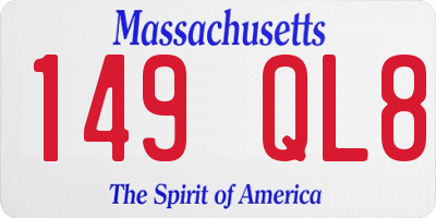 MA license plate 149QL8