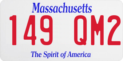 MA license plate 149QM2