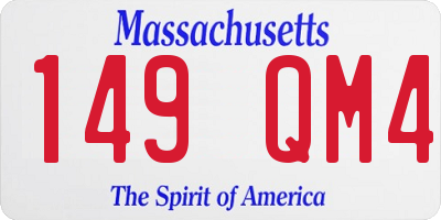 MA license plate 149QM4
