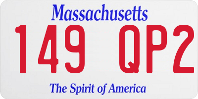 MA license plate 149QP2