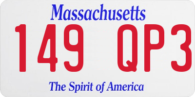 MA license plate 149QP3