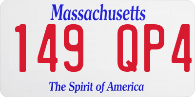 MA license plate 149QP4