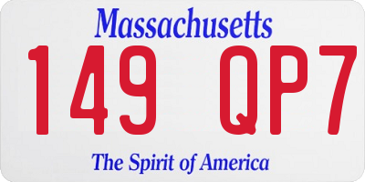 MA license plate 149QP7