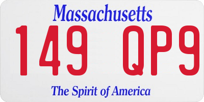 MA license plate 149QP9
