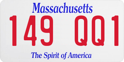 MA license plate 149QQ1