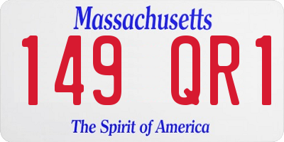 MA license plate 149QR1
