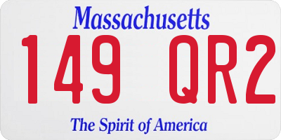 MA license plate 149QR2