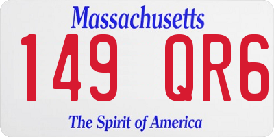 MA license plate 149QR6