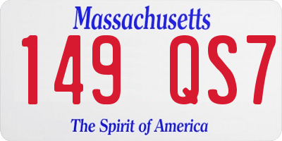 MA license plate 149QS7