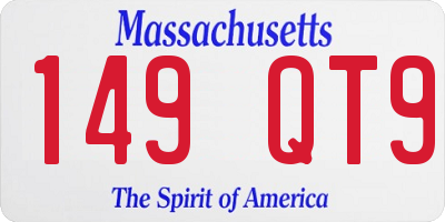 MA license plate 149QT9