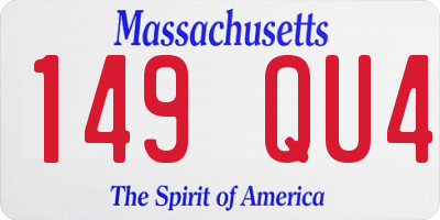 MA license plate 149QU4
