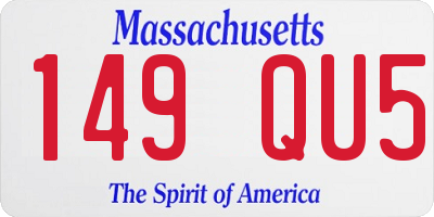 MA license plate 149QU5