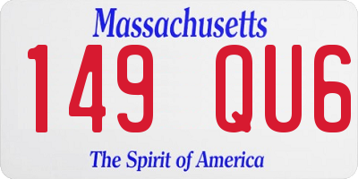 MA license plate 149QU6