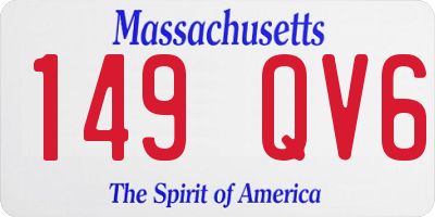 MA license plate 149QV6