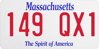 MA license plate 149QX1