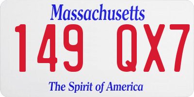 MA license plate 149QX7